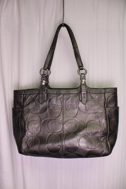 Coach - Metallic Gray Signature C Purse
