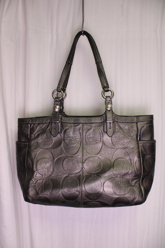Coach - Metallic Gray Signature C Purse