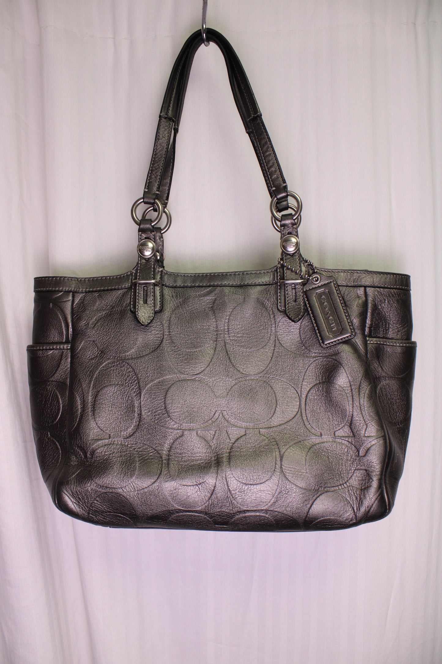 Coach - Metallic Gray Signature C Purse