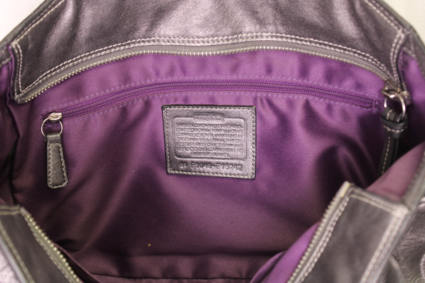 Coach - Metallic Gray Signature C Purse