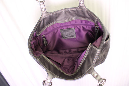 Coach - Metallic Gray Signature C Purse