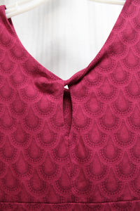 Kuhl - Raspberry, Scallop Print Short Sleeve T-Shirt Dress - Size M