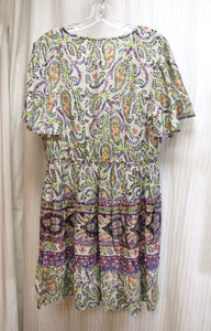 Vintage Y2K- Cassee's (Deadstock w/ Tag) - Flutter Sleeve Flowy V-Neck Tiered Skirt, Short Dress - Size XL
