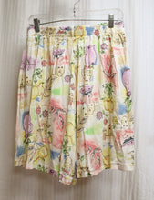 Load image into Gallery viewer, Vintage - Koret Francisca - Flowy Water Color w/ Line Drawing Print Shorts - 27&quot; Unstretched Waist