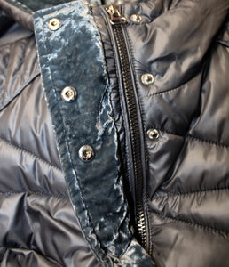 Marc New York, Andrew Marc - Gen Metal Gray, Velvet Lined Hood & Detailing Puffer Coat - Size M