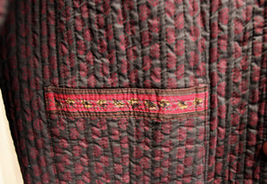 Vintage - Reversible Red & Purple Tones Kantha Jacket - Size XL (see Measurements)