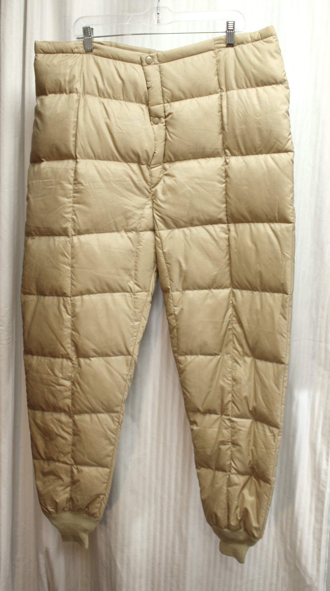 Vintage - Seattle Quilted MFG Co. - Tan Quilted Goose Down Insulated Winter Pants - 39.5