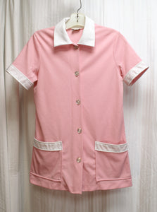 Vintage Fashion Form- Short Sleeve Button Front Shirt w/ Front Pockets - (See Measurements)