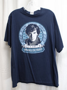 I am Sherlocked - Benedict Cumberbatch w/ Celtic Design - Blue T -Shirt - Size XL