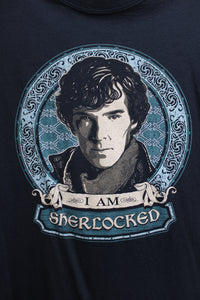 I am Sherlocked - Benedict Cumberbatch w/ Celtic Design - Blue T -Shirt - Size XL