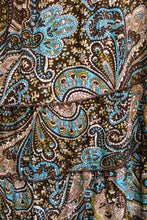 Load image into Gallery viewer, Metro Wear - Blue &amp; Browns Paisley Asymmetric Full Maxi Skirt - Size XL