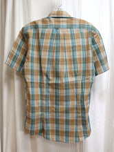 Load image into Gallery viewer, Mens Vintage -John Falls (Stockton, Ca ) Blue Green &amp; Brown Plaid Short Sleeve Button Down Shirt - Size M