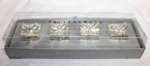Set of 4 - Silver Metal Present Placecard Holders - Pottery Barn, San Francisco Store