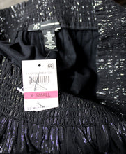Load image into Gallery viewer, I.N.C. International Concepts - Black w/ Silver Metallic Threads On/Off Shoulder 1/2 Bell Sleeve Top - Size XS