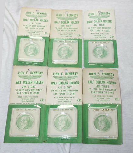 Lot of 6 New Old Stock 1964 John F. Kennedy Half Dollar Original Coin Holders